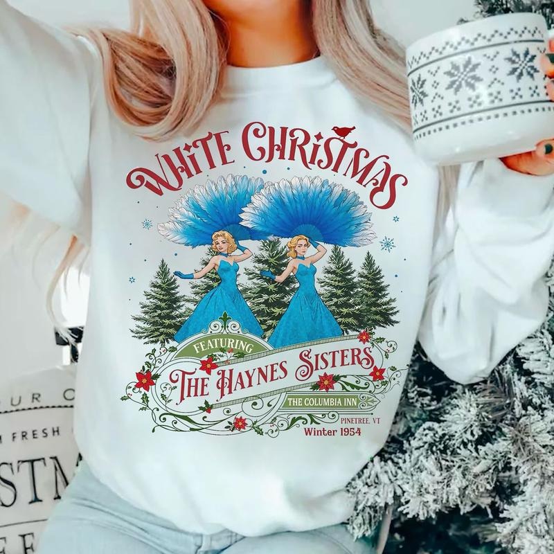 White Christmas Sweatshirt, Columbia Inn Pine Tree Vermont Christmas Shirt, Christmas Movie 1954 Sweatshirt, Columbia Inn...
