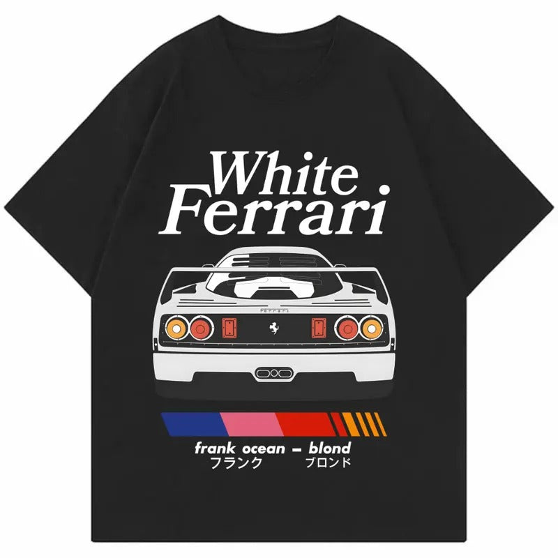 White Ferrarii F40 T-Shirt, Car Enthusiast T-Shirt, Car Clothing Hoodie, Sweatshirt | HypeDripTees.com