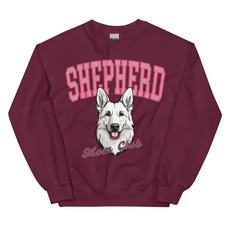 White German Shepherd Mom Club Sweatshirt T-Shirts, Hoodie | HypeDripTees.com