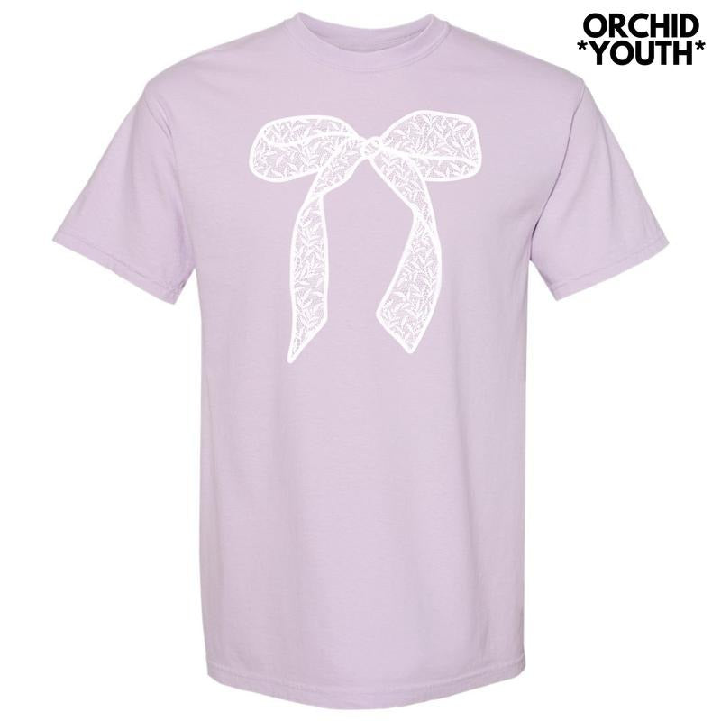 *** White Lace Bow Comfort Colors T-Shirt (Youth) 'NLB' Hoodie, Sweatshirt | HypeDripTees.com