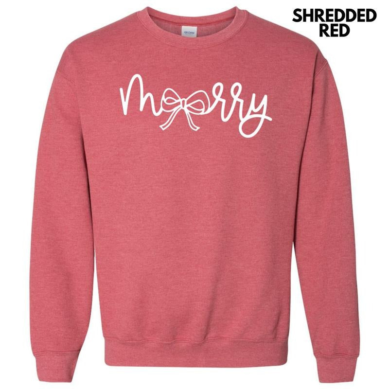 White Merry Bow PUFF Sweatshirt T-Shirts, Hoodie | HypeDripTees.com