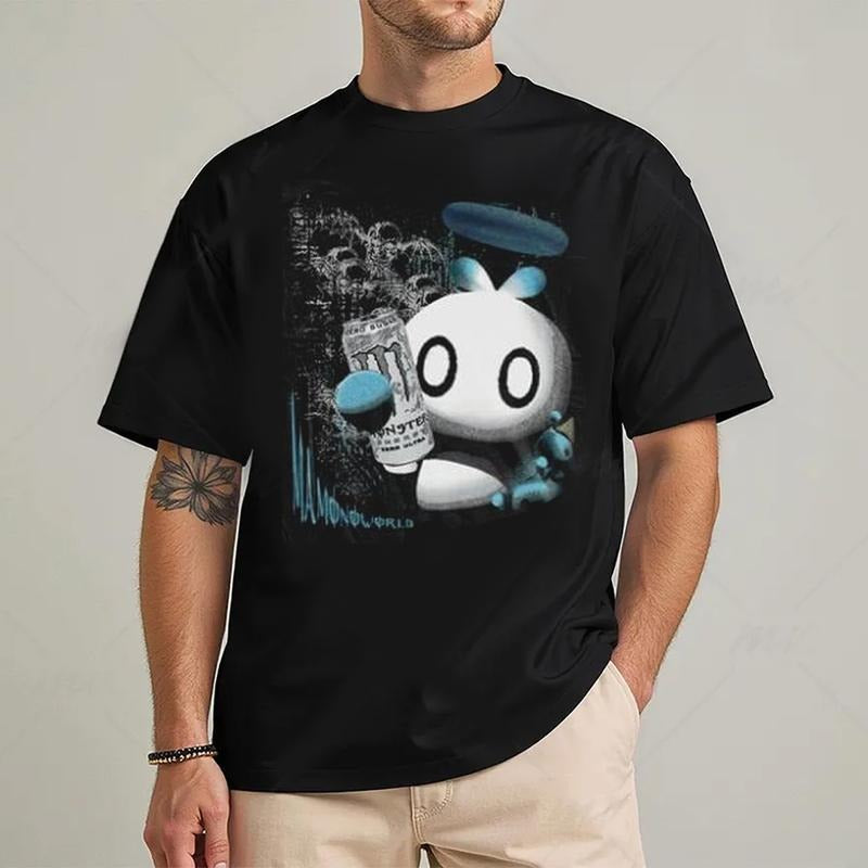 White Monster T-Shirt, S0nic Unisex Funny Shirt, Y2k Clothes Streetwear Hoodie, Sweatshirt | HypeDripTees.com