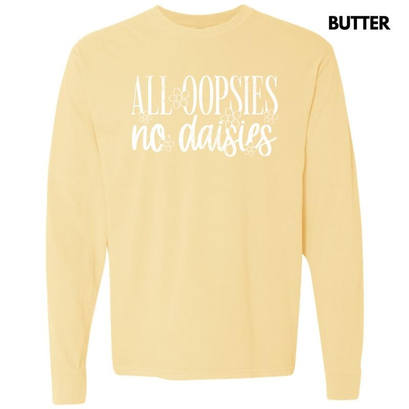 White Oopsie Daisies Long Sleeve Comfort Colors T-Shirt 'NLB' Hoodie, Sweatshirt | HypeDripTees.com