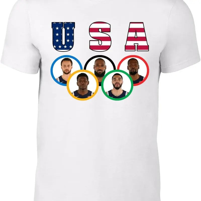 White Team USA Basketball Team Logo Style T-Shirt Hoodie, Sweatshirt | HypeDripTees.com