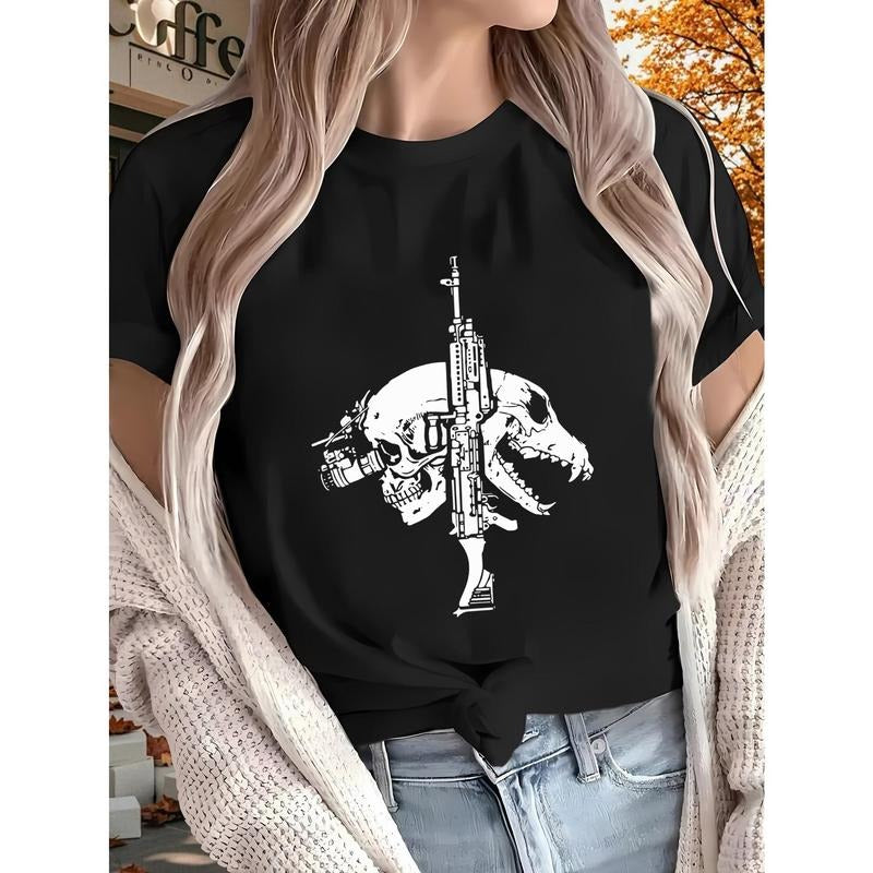 Women's Vintage Soldier's Day of Death Graphic T-Shirt - 100% 180gsm Short Sleeve Tee with Military-Inspired Geometric...