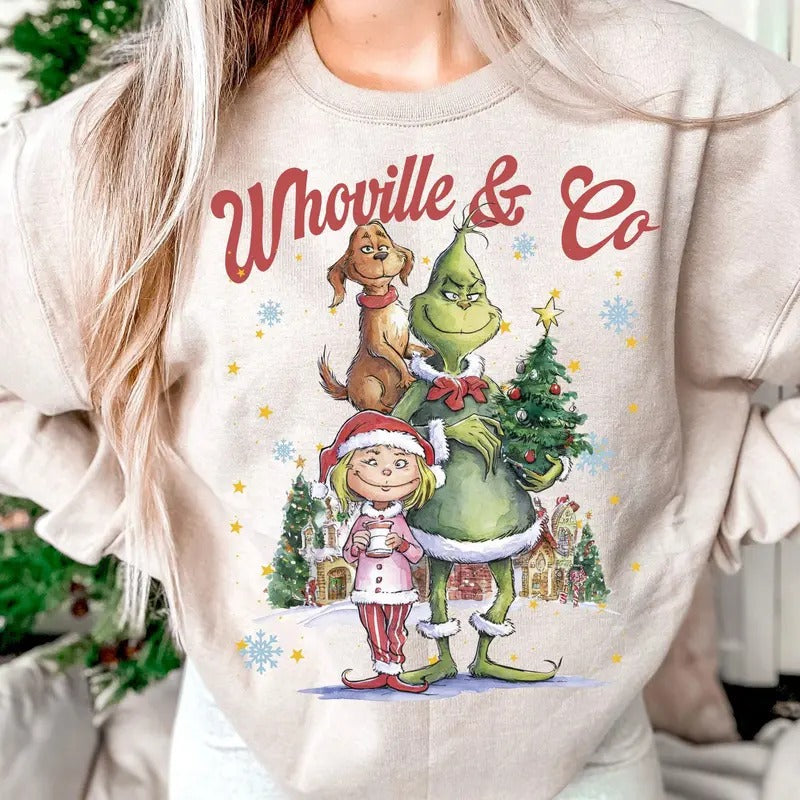 Whovillee Co Christmas Sweatshirt, Retro Christmas Shirt, Christmas Sweatshirt, Christmas Gifts Hoodie | HypeDripTees.com