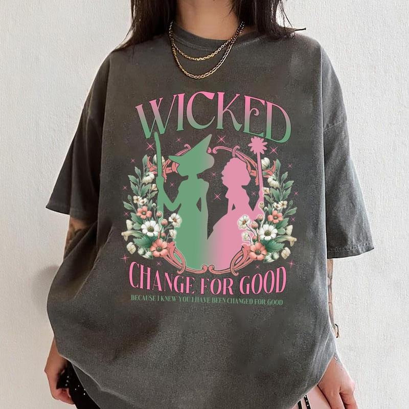 Wicked Change For Good Glitter Shirt, Defy Gravity Broomstick Magic Wand Shirt, Wicked Shirt, Wizard of Oz, Gift For...