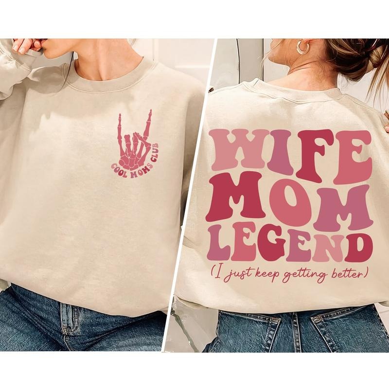 Wife Mom Legend Sweatshirt, Cool Moms Club Shirt, Cool Mom Sweatshirt, Cool Mom Club Shirt, Mom Sweatshirt, Mama Shirt,...