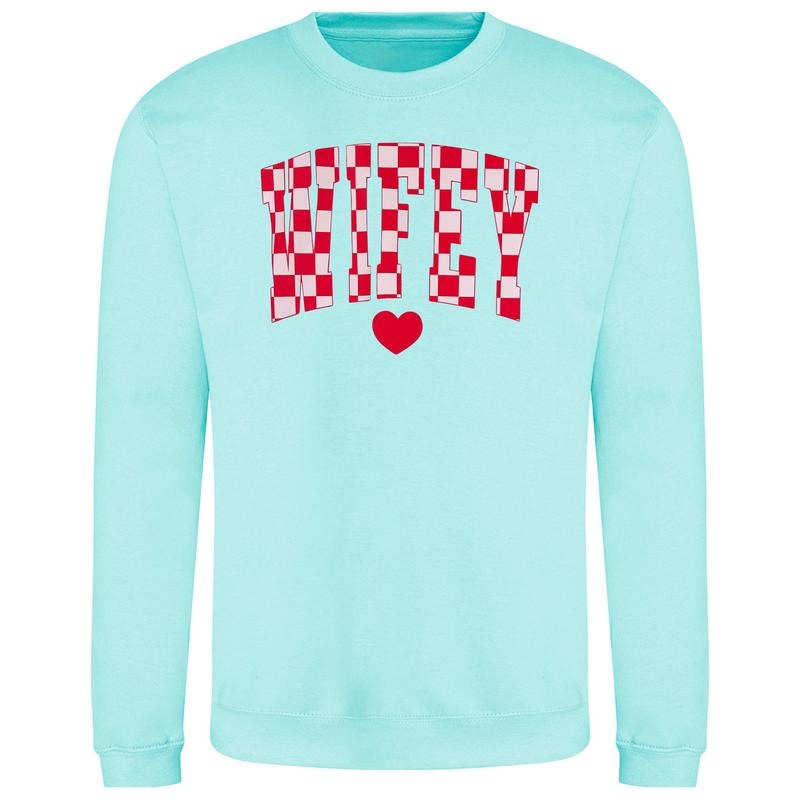Wifey Checkered Just Hoods Sweatshirt T-Shirts, Hoodie | HypeDripTees.com