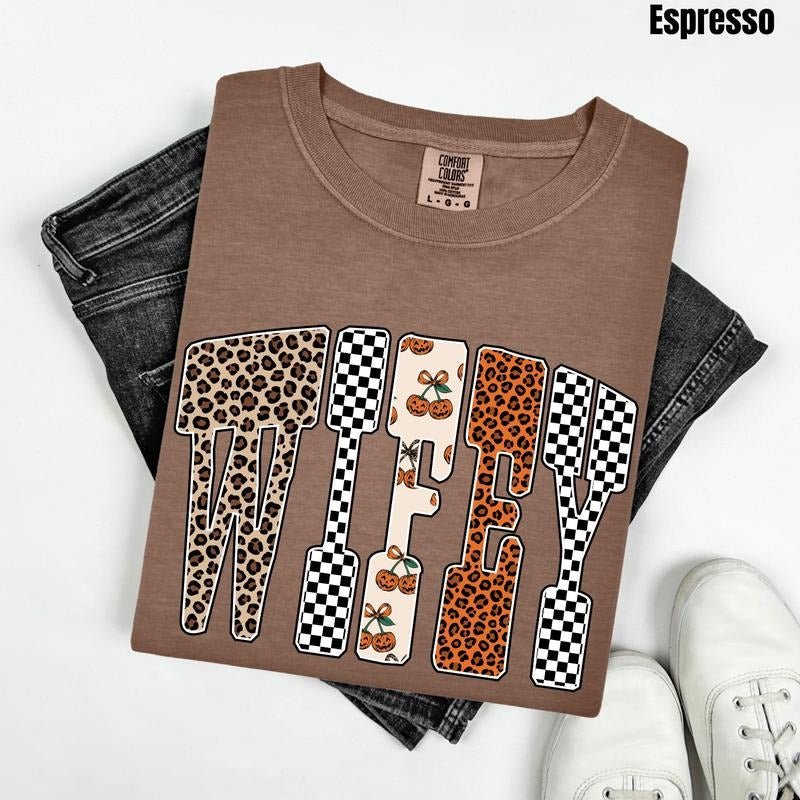 Wifey Pumpkin Pattern Comfort Colors T-Shirt 'NLB' Hoodie, Sweatshirt | HypeDripTees.com