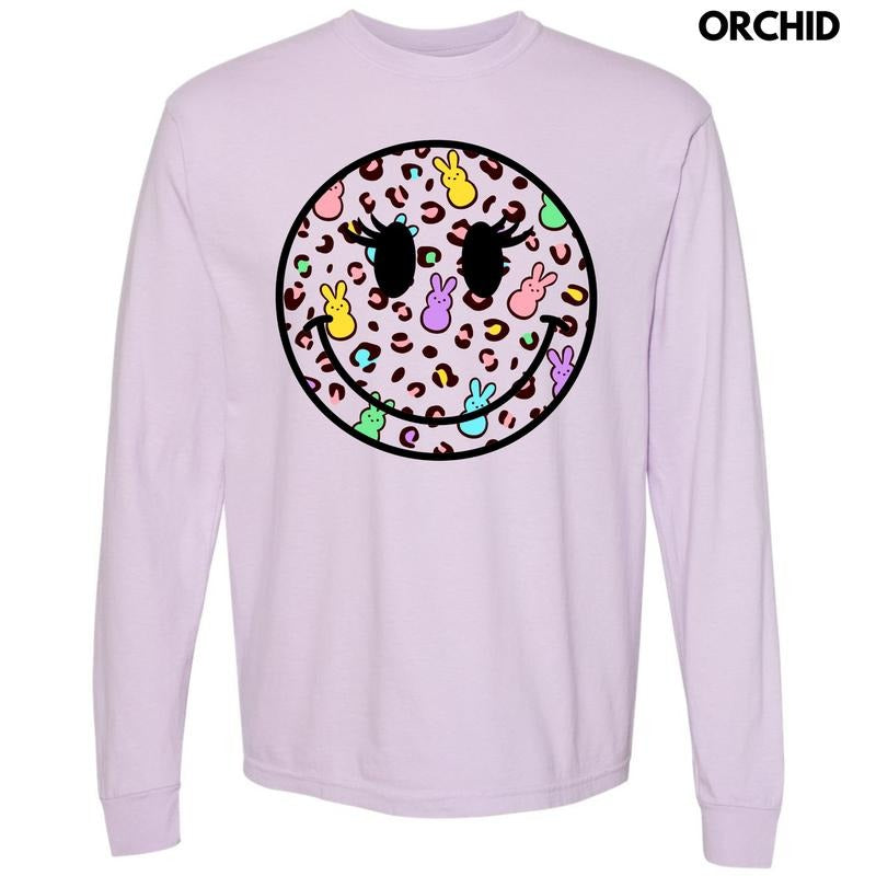 Wild Peeps Happy Face Long Sleeve Comfort Colors T-Shirt 'NLB' Hoodie, Sweatshirt | HypeDripTees.com