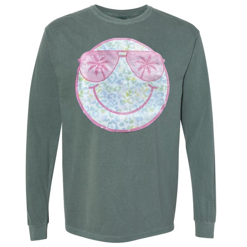 Wild Summer Happy face Long Sleeve Comfort Colors T-Shirt 'NLB' Hoodie, Sweatshirt | HypeDripTees.com