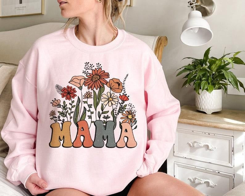 Wildflowers Mama Shirt, Retro Mom TShirt, Mother's Day Gift Best Price Hoodie, Sweatshirt | HypeDripTees.com
