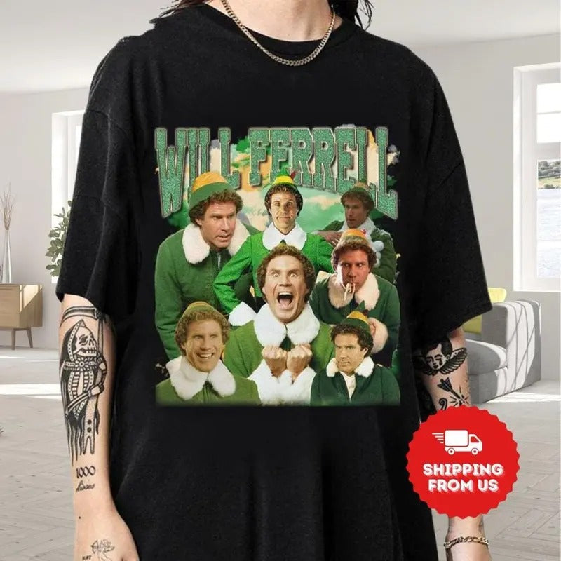 Will Ferrell Elf Shirt Movie Shirt Buddy Elf Funny Vacation Costume 2024 Him Her T-Shirts, Hoodie, Sweatshirt