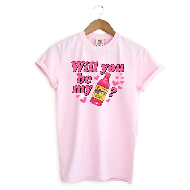Will You Be My Valentina Tshirt, Funny Valentines Day Tshirt, Comfort Colors Shirt Hoodie, Sweatshirt | HypeDripTees.com