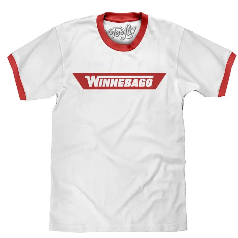Winnebago RV Logo Ringer T-Shirt - White and Red Hoodie, Sweatshirt | HypeDripTees.com