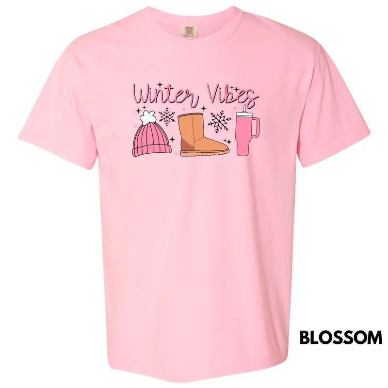 Winter Vibes Comfort Colors T-Shirt Hoodie, Sweatshirt | HypeDripTees.com