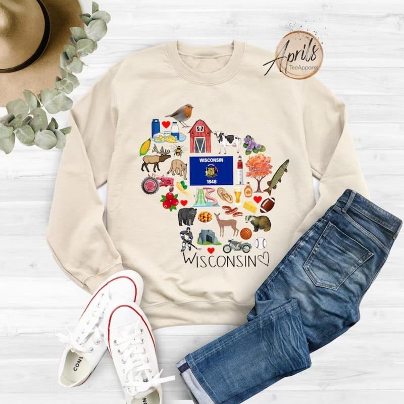 Wisconsin Sweatshirt, Wisconsin Hoodie, State Shirt Classic Fashion | HypeDripTees.com