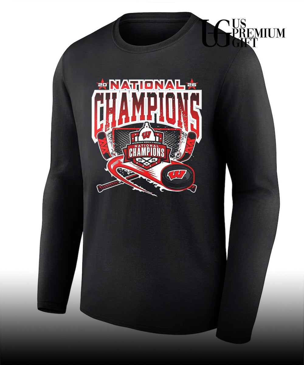 Wisconsin Women’s Hockey champions puck national 2026 shirt