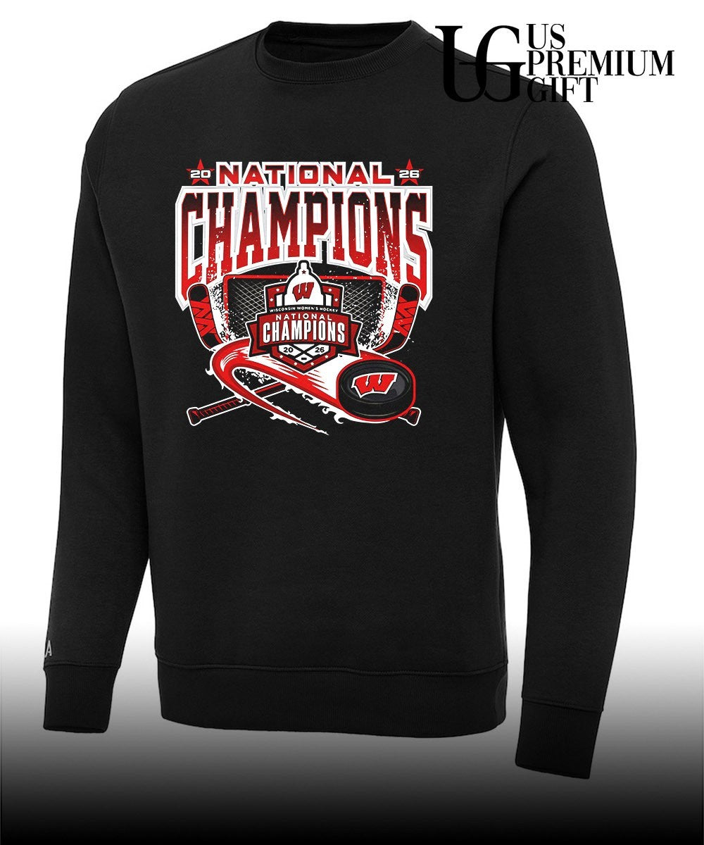 Wisconsin Women’s Hockey champions puck national 2026 shirt