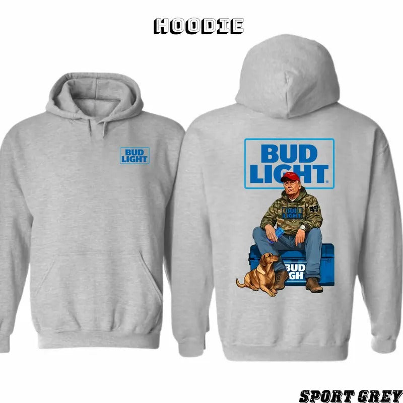 Trum Bud Light 2 Sided Graphic Hoodie/Sweatshirt/T-Shirt, For Men/Women
