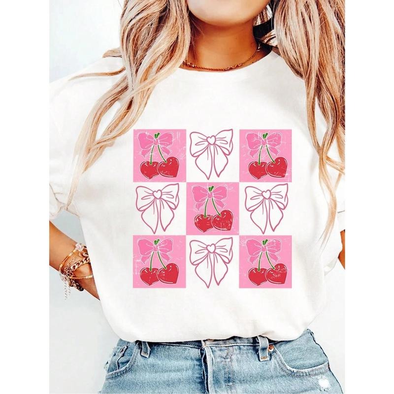 Women'S Fashion Round Neck Short-Sleeved T-Shirt Trendy Spring And Summer Four Seasons Street Style Light Luxury Party...