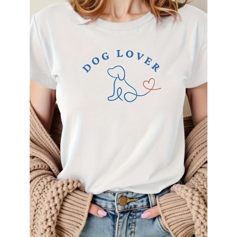 Women'S Summer Casual Short Sleeve T-Shirt, Printed with Puppy Pattern 180G Hoodie, Sweatshirt | HypeDripTees.com