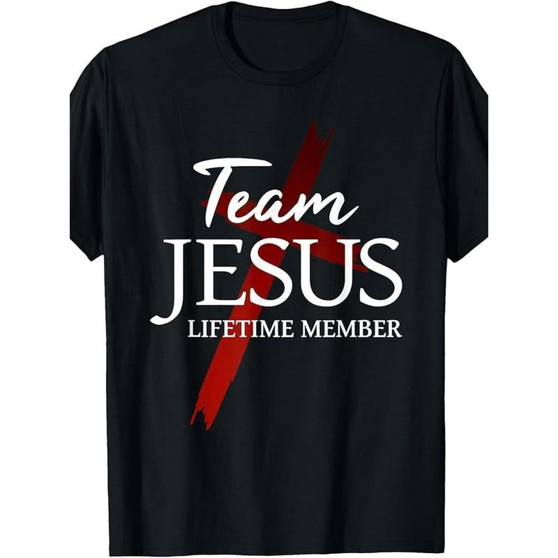 Women'S Vintage-Style Cotton T-Shirt with Team Jesus Print