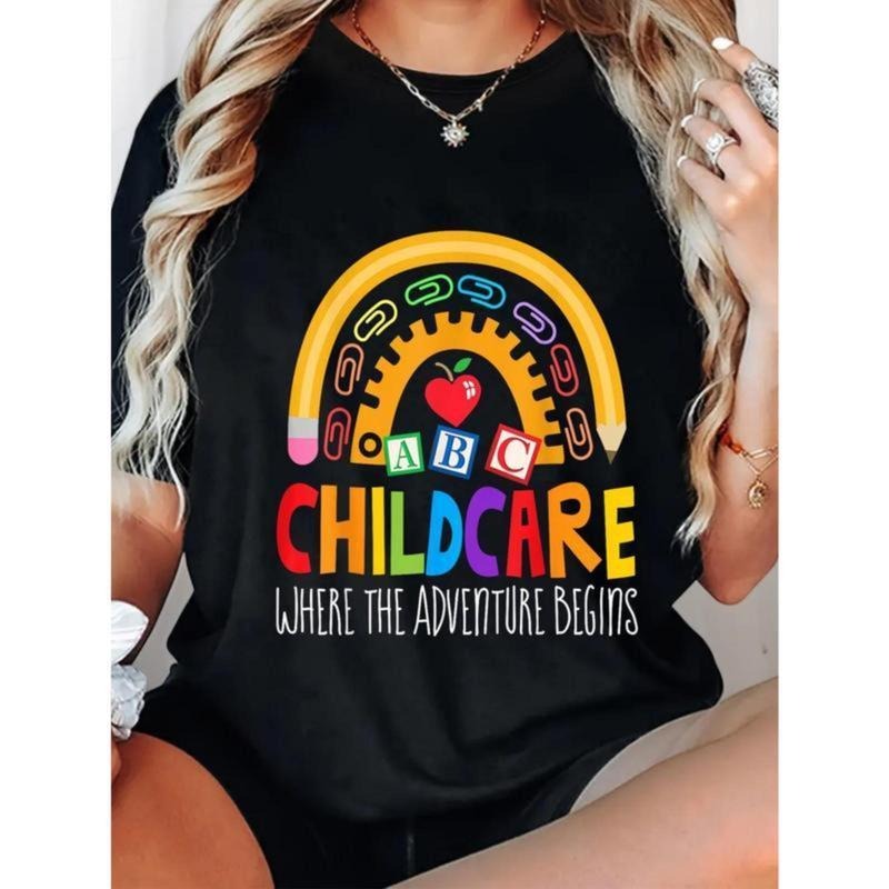 Women's Black 100% Cotton Short Sleeve Crew Neck T-Shirt