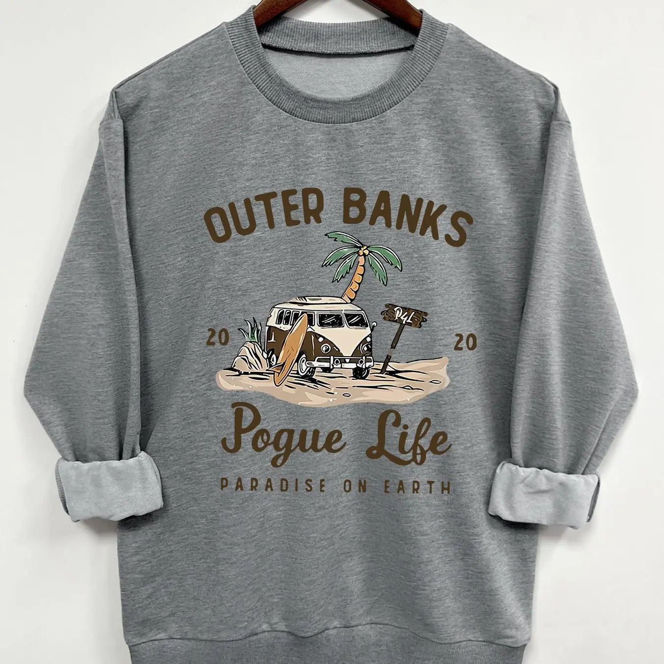 Women's Car & Letter Print Round Neck Sweatshirt, Casual Long Sleeve Crew Neck Pullover for Daily Wear, Women's Clothing...