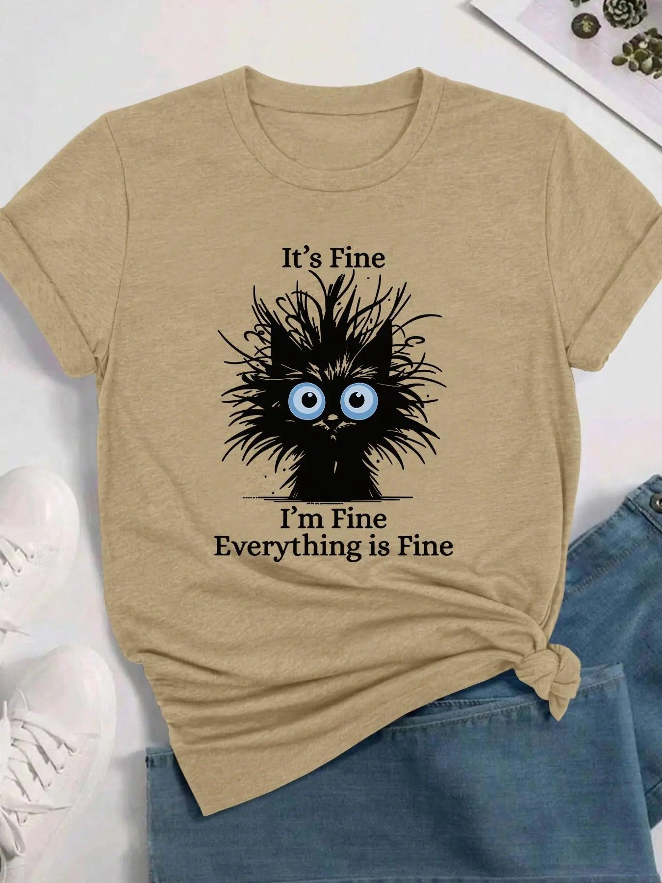 Cartoon & Letter Print Round Neck Casual Crew Neck Daily Vacation Outdoor Clothes All Seasons T-Shirts, Hoodie, Sweatshirt