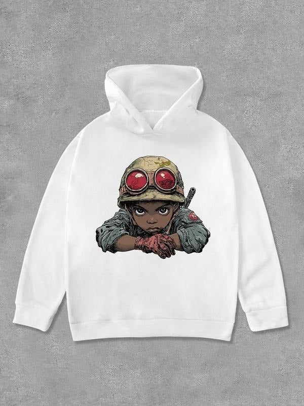 Women's Cartoon Print Hoodie, Fashion Casual Long Sleeve Hooded Sweatshirt for Daily Holiday Outdoor Wear, Women Clothing...