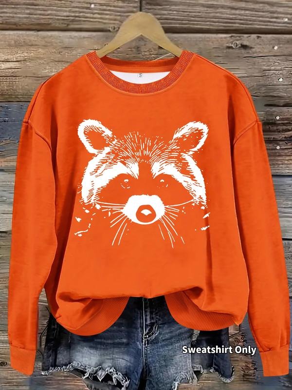 Women's Casual Bear Print Pullover Sweater, Soft Long Sleeve Round Neck Sweatshirt, All-Season Comfortable Daily Wear...