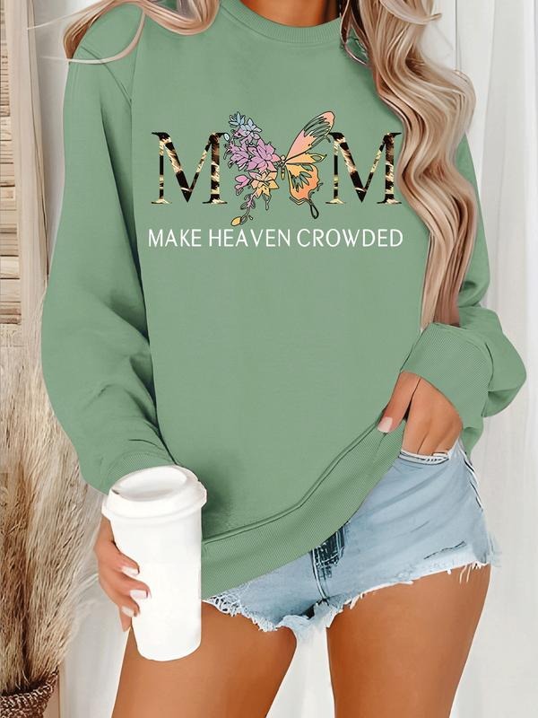 Women's Casual Butterfly Print Hoodie, Soft Long Sleeve Round Neck Sweatshirt, All-Season Comfort, Durable Fabric style...