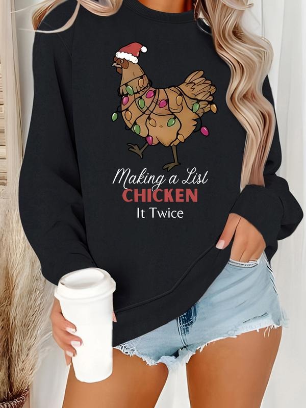 Women's Casual Christmas Graphic Pullover Sweater, Soft Long Sleeve Round Neck Sweatshirt, All-Season Comfortable Wear...
