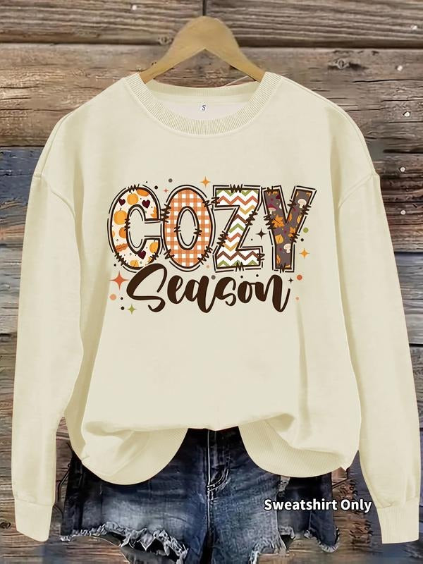 Women's Casual Cozy Pattern Pullover Sweater, Soft Long Sleeve Round Neck Sweatshirt, All-Season Comfortable Daily Wear...