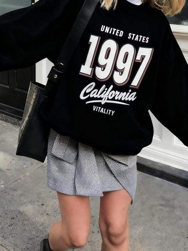 Women's Casual Graphic Sweatshirt, Loose-Fit Round Neck Pullover, Winter Fashion Kint Fabric, Multifunctional and Stylish...