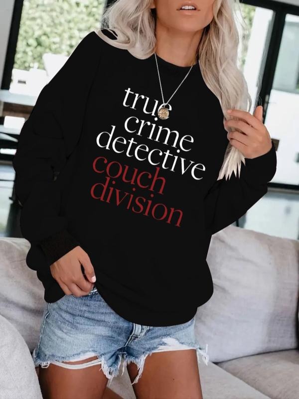 Women's Casual Halloween Print Sweatshirt, Soft Long Sleeve Round Neck, All-Season Comfort, Durable Fabric T-Shirts, Hoodie