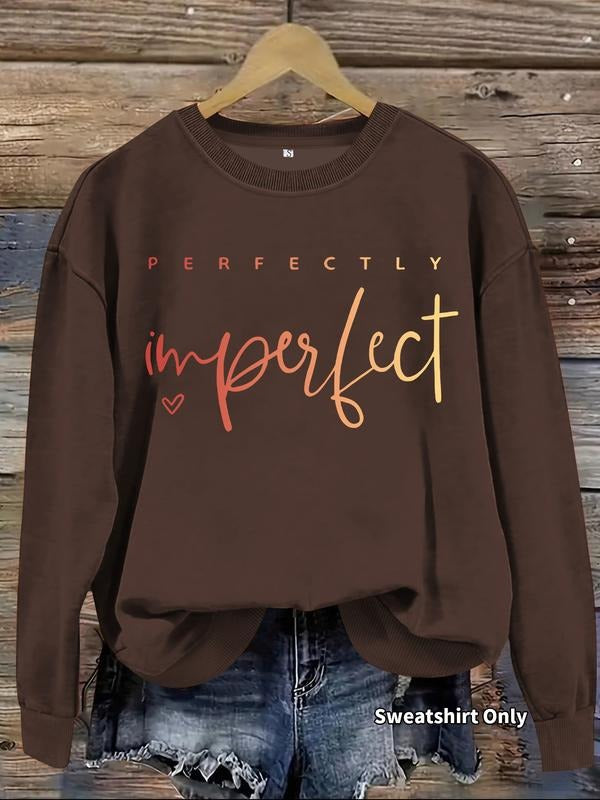 Women's Casual Letter Print Pullover Sweater, Soft Long Sleeve Round Neck Sweatshirt, Comfortable Daily Wear style 05...