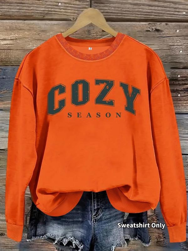Women's Casual Letter Print Pullover Sweater, Soft Long Sleeve Round Neck Sweatshirt, Comfortable Daily Wear style 06...