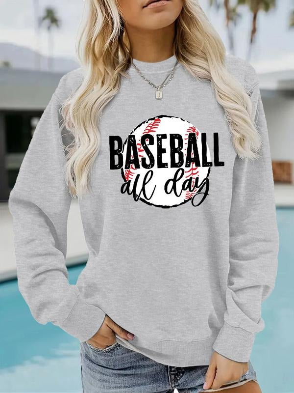 Women's Casual Letter Print Pullover Sweater, Soft Long Sleeve Round Neck Sweatshirt, Comfortable Daily Wear style 24...