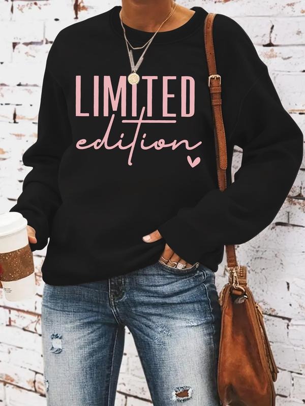 Women's Casual Limited Edition Graphic Pullover Sweater, Soft Long Sleeve Round Neck Sweatshirt, All-Season Wear...