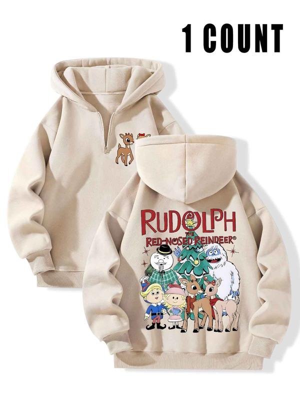 Women's Christmas Theme Letter Print Hoodie, Casual Long Sleeve Hooded Sweatshirt for Fall & Winter, Women's Clothes for...