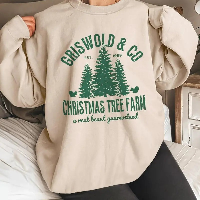 Women's Christmas Tree & Letter Print Drop Shoulder Thermal Lined Sweatshirt, Casual Long Sleeve Round Neck Pullover for...