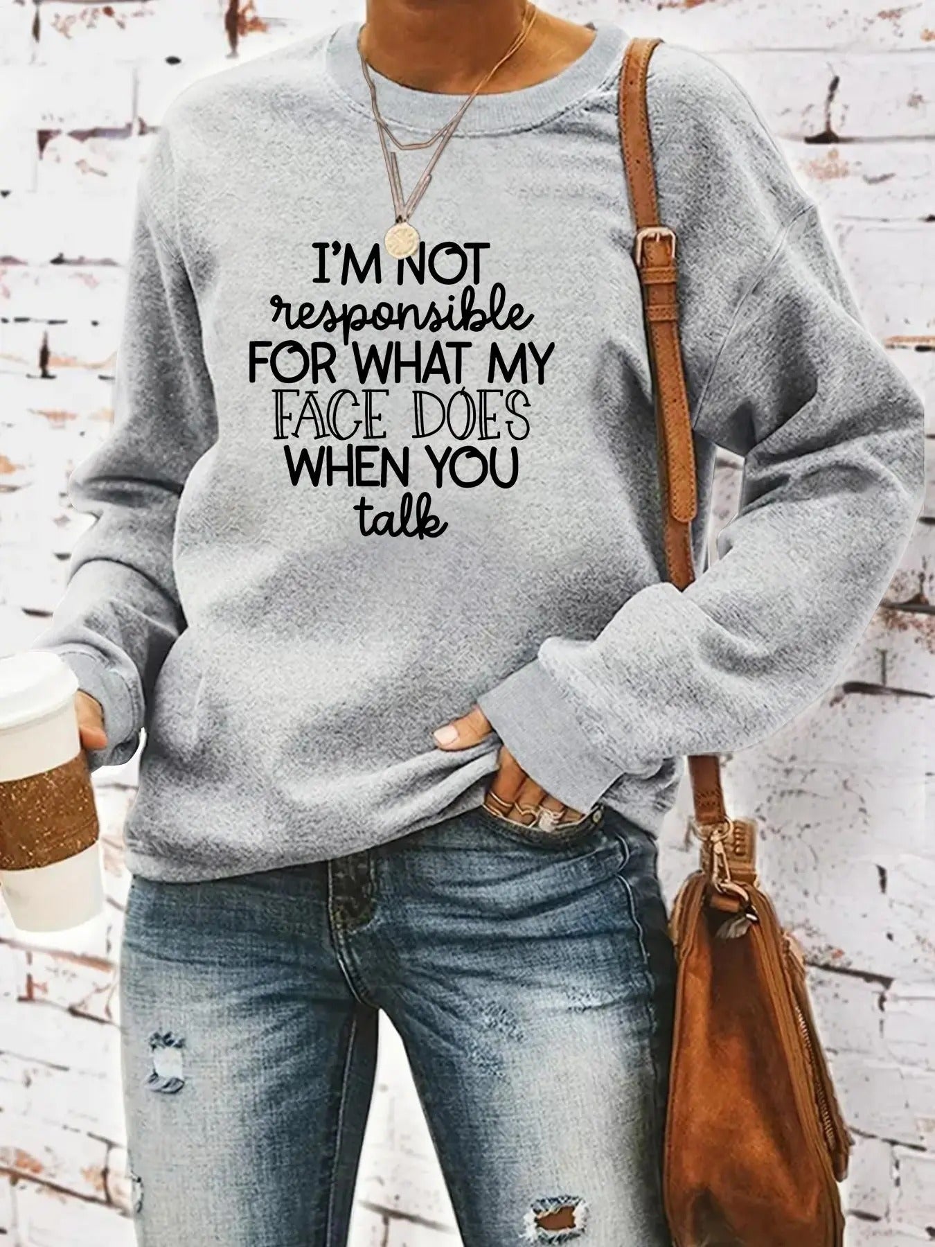 Women's Crew Neck Sweatshirt, Casual Long Sleeve Pullover for Spring, Women's Top for Daily Wear T-Shirts, Hoodie
