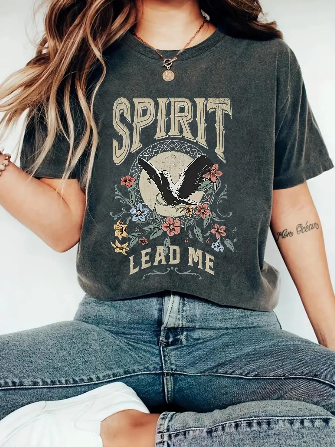Women's Eagle & Letter Print Round Neck Tee, Vintage Trendy Casual Short Sleeve T-shirt for Daily Wear, Ladies Summer...