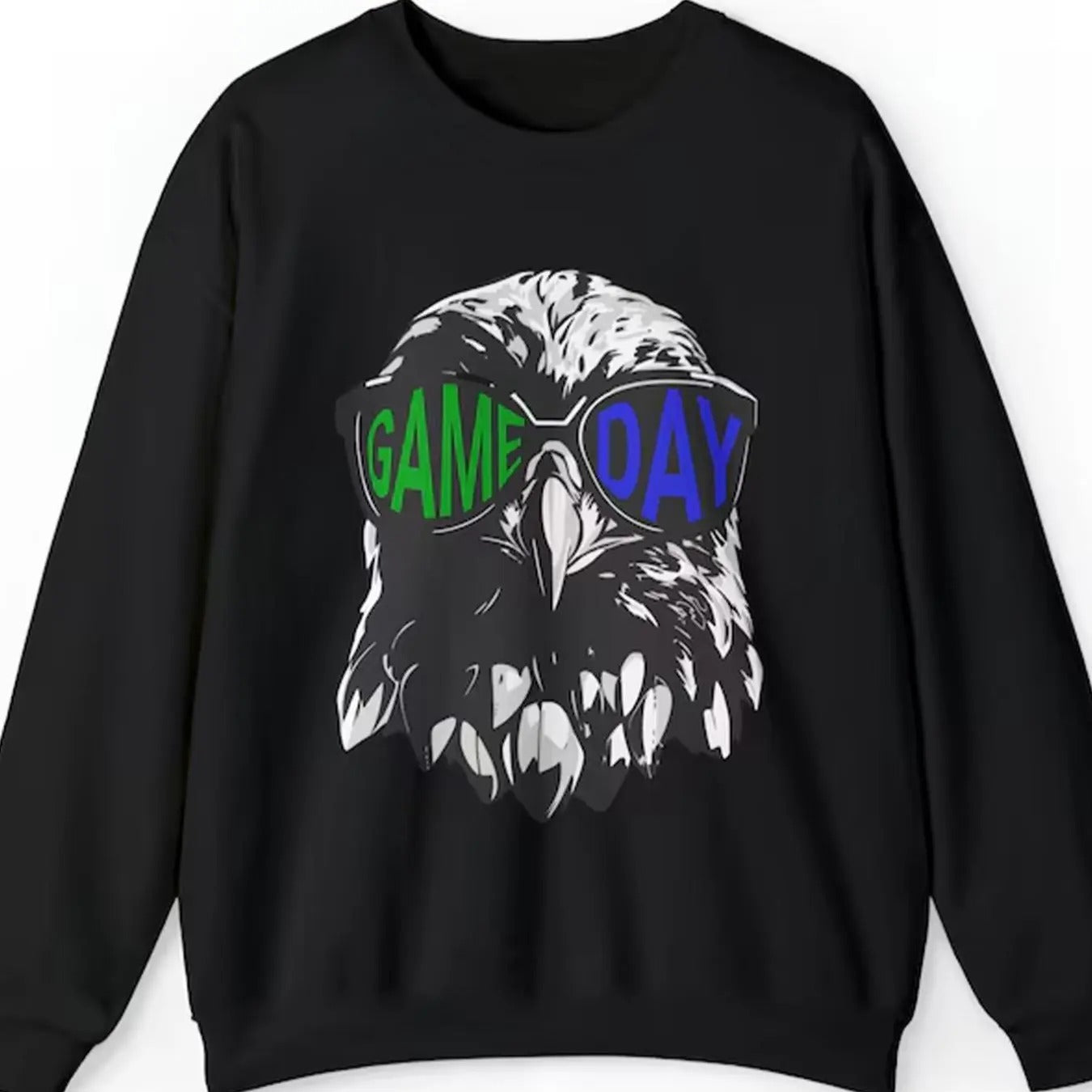 Women's Eagle Graphic Print Crew Neck Sweatshirt, Casual Long Sleeve Pullover, Women's Fall & Winter Clothes for Daily...