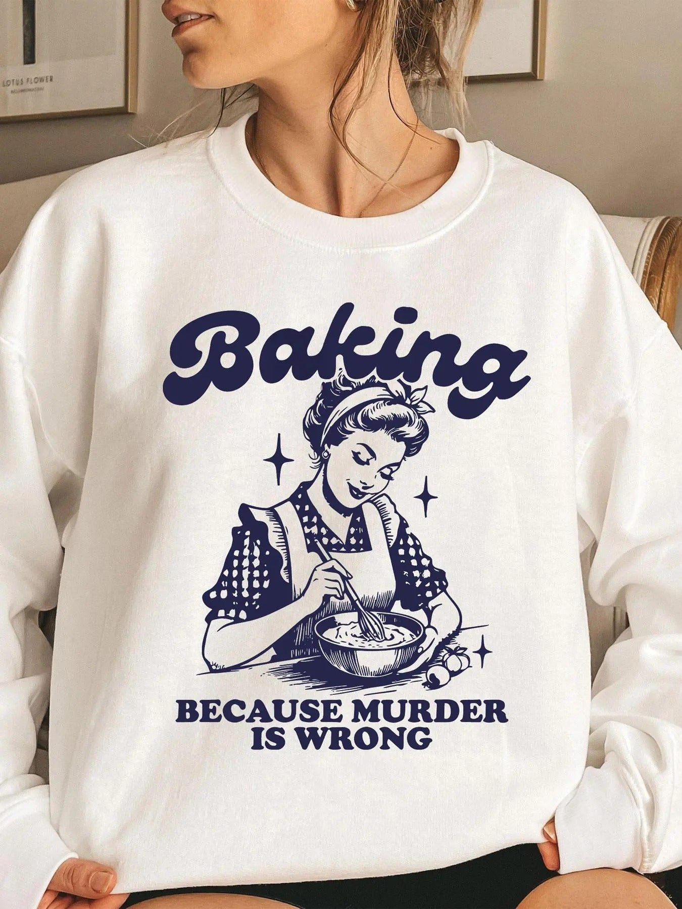 Women's Figure & Letter Print Drop Shoulder Sweatshirt, Casual Long Sleeve Round Neck Pullover for Daily Wear, Ladies...
