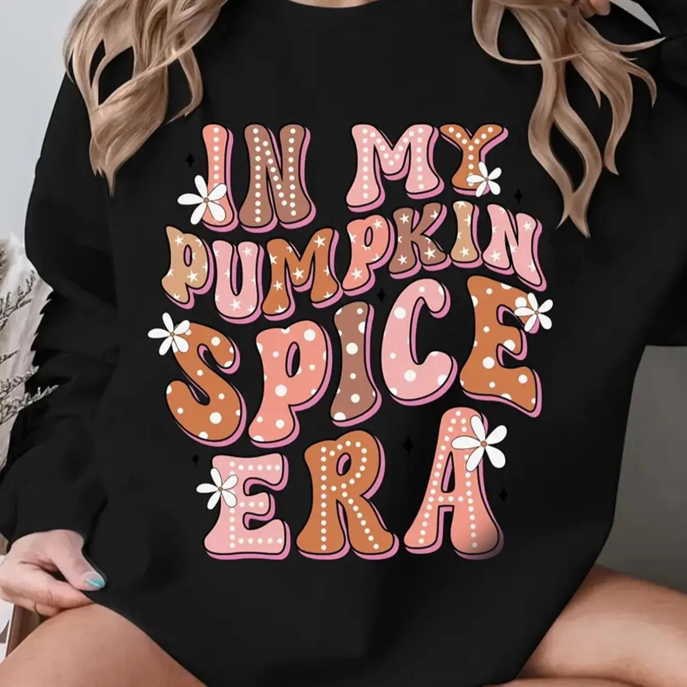 Women's Floral & Letter Print Crew Neck Sweatshirt, Casual Long Sleeve Pullover for Fall & Winter, Women's Clothes for...