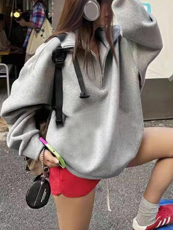 Women's Floral Hooded Sweatshirt, Casual Loose-Fit Design, Thicken Fabric for Fall & Winter, Trendy Campus Style...